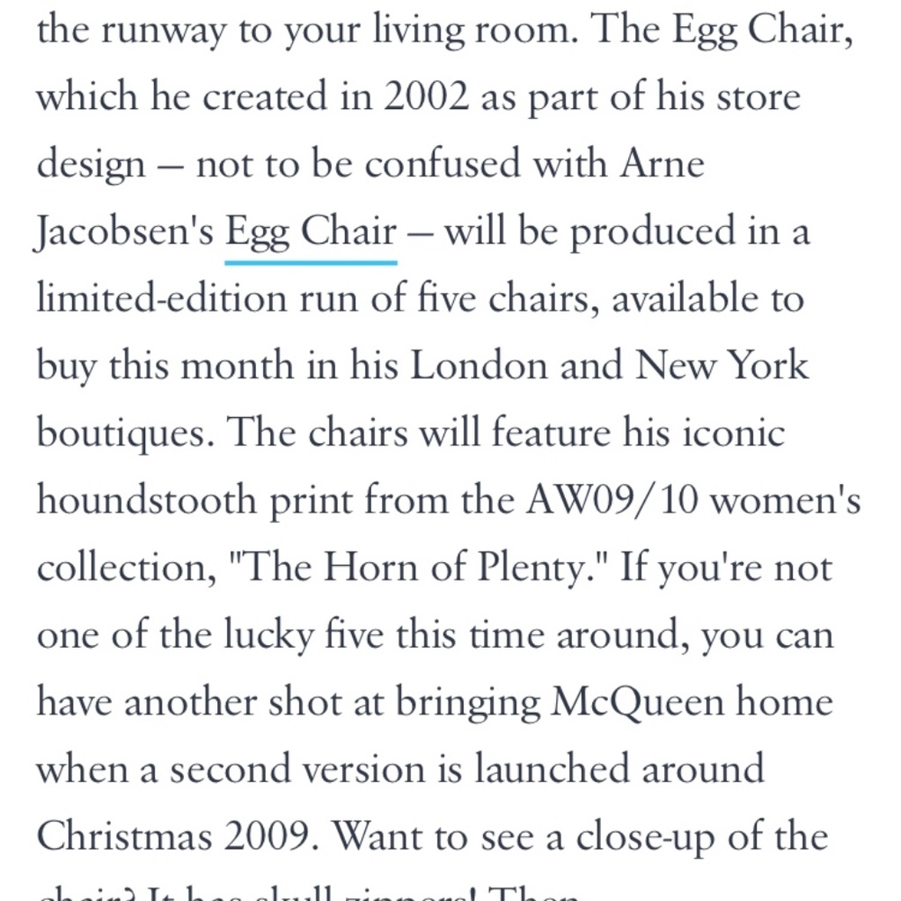 Alexander McQueen "The Horn of Plenty" Egg Chairs - Picture 6 of 8